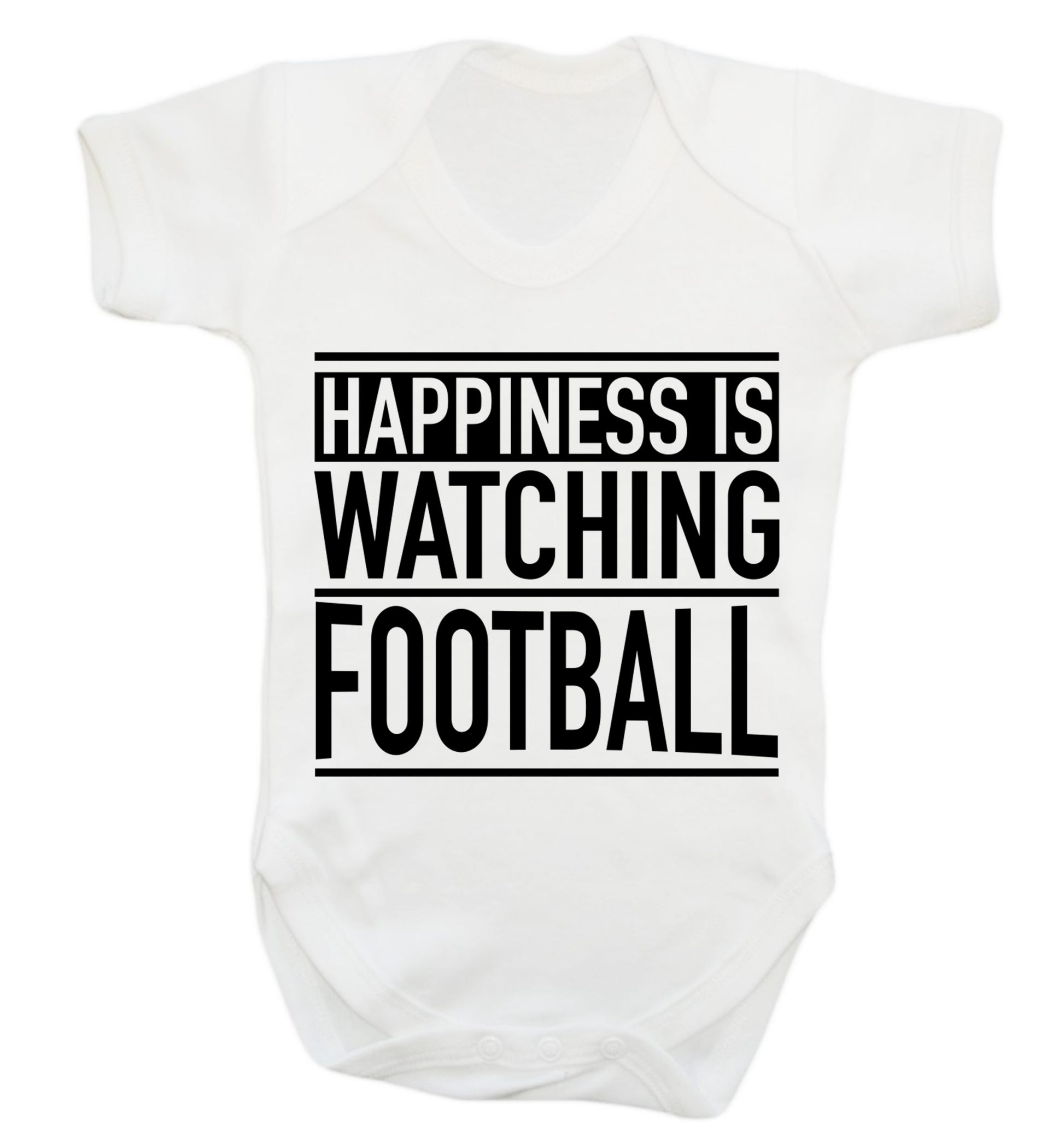 Happiness is watching football Baby Vest white 18-24 months