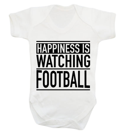 Happiness is watching football Baby Vest white 18-24 months