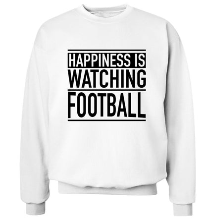Happiness is watching football Adult's unisexwhite Sweater 2XL