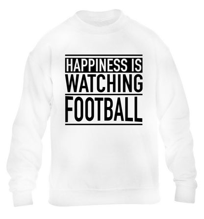 Happiness is watching football children's white sweater 12-14 Years