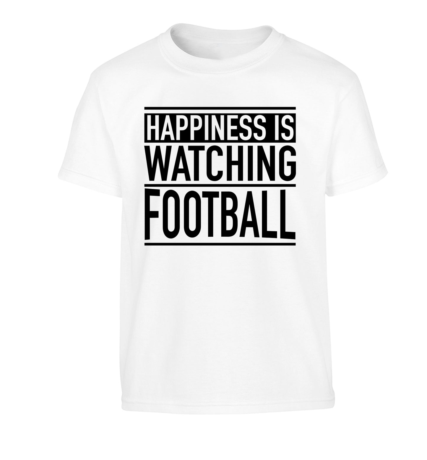 Happiness is watching football Children's white Tshirt 12-14 Years
