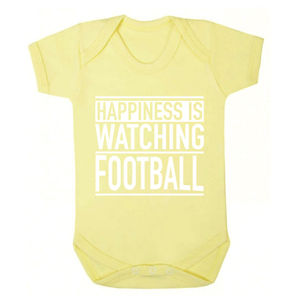 Happiness is watching football Baby Vest pale yellow 18-24 months