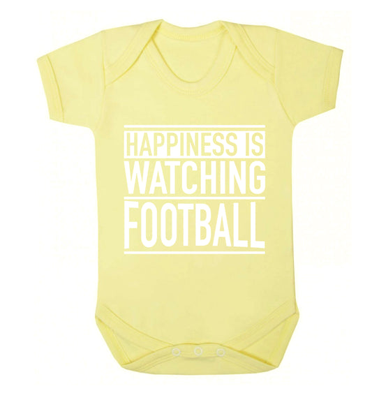 Happiness is watching football Baby Vest pale yellow 18-24 months