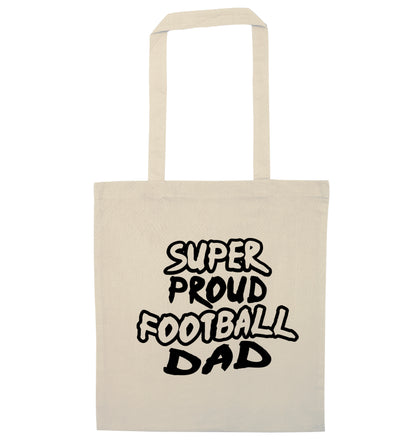 Super proud football dad natural tote bag