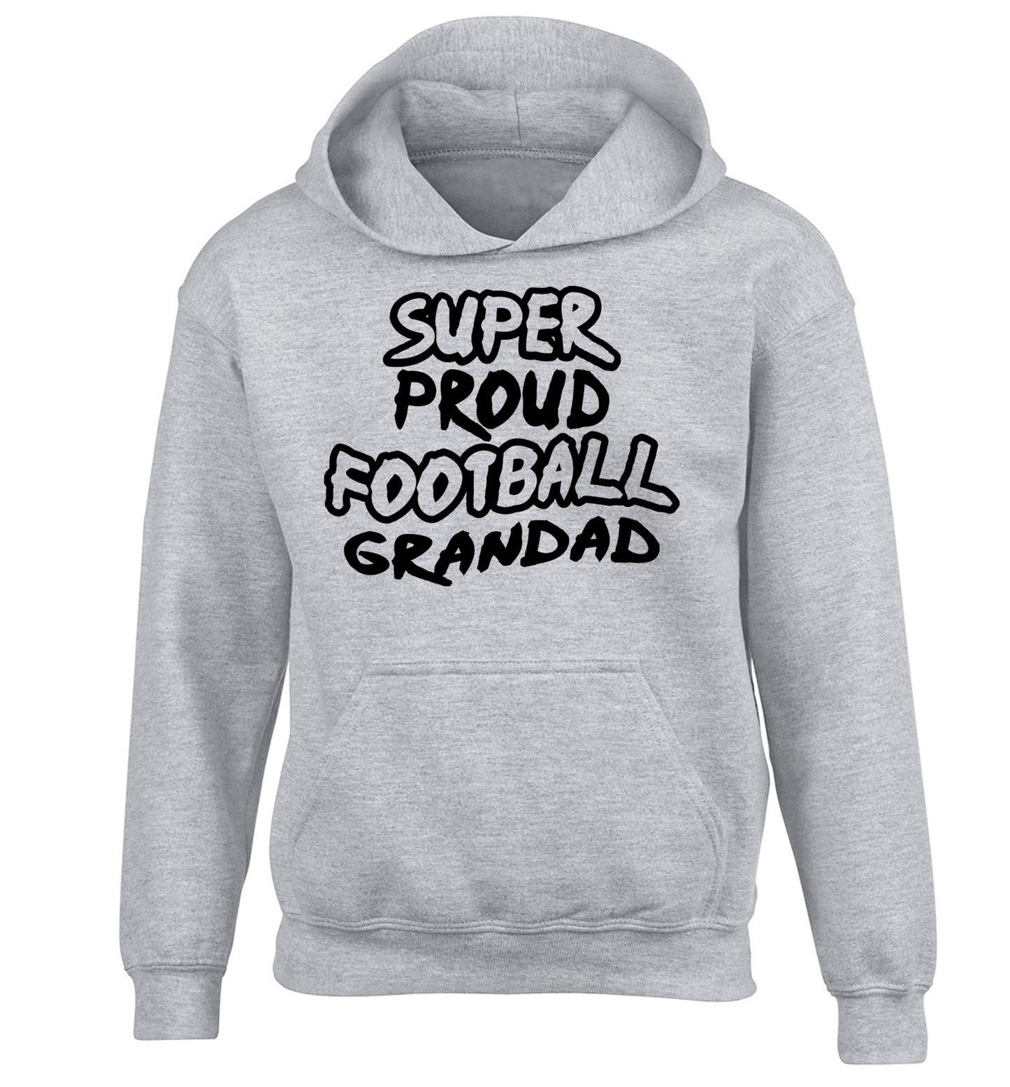 Super proud football grandad children's grey hoodie 12-14 Years