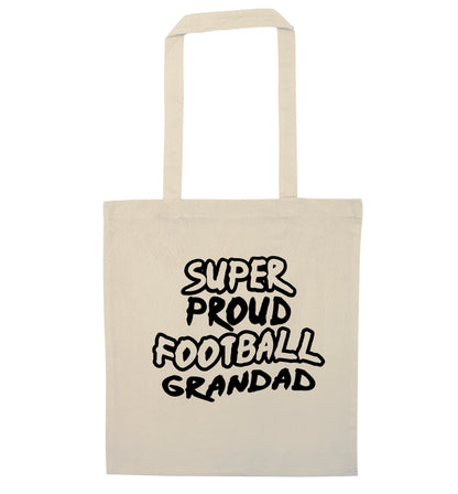 Super proud football grandad natural tote bag