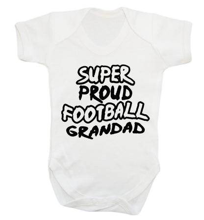 Super proud football grandad Baby Vest white 18-24 months