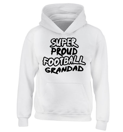 Super proud football grandad children's white hoodie 12-14 Years