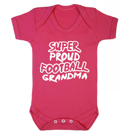 Super proud football grandma Baby Vest dark pink 18-24 months