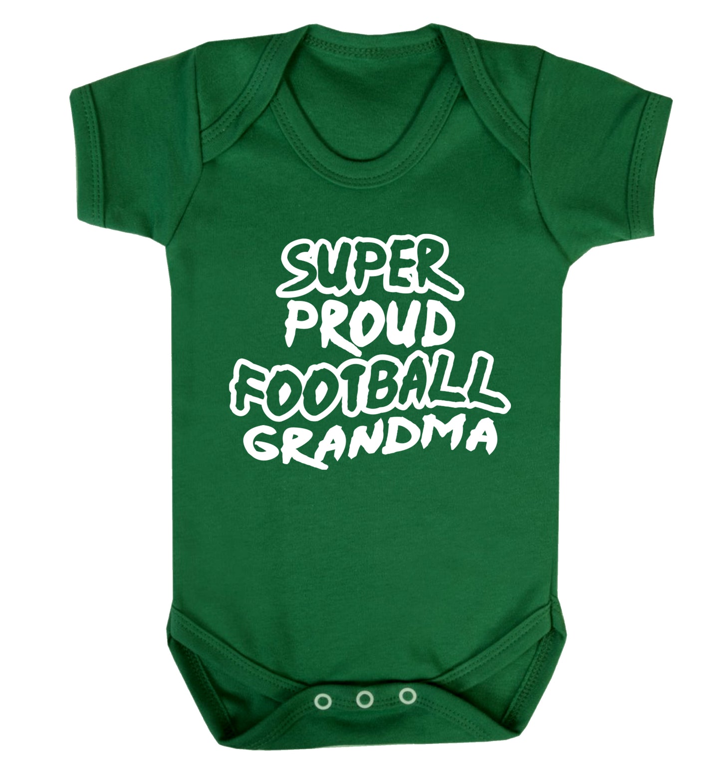 Super proud football grandma Baby Vest green 18-24 months