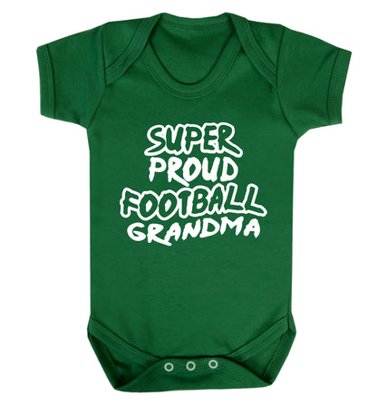 Super proud football grandma Baby Vest green 18-24 months