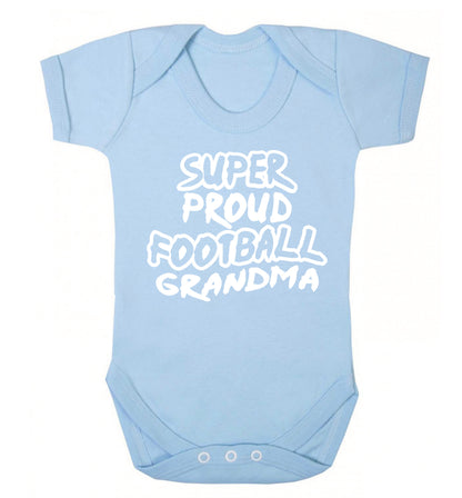 Super proud football grandma Baby Vest pale blue 18-24 months