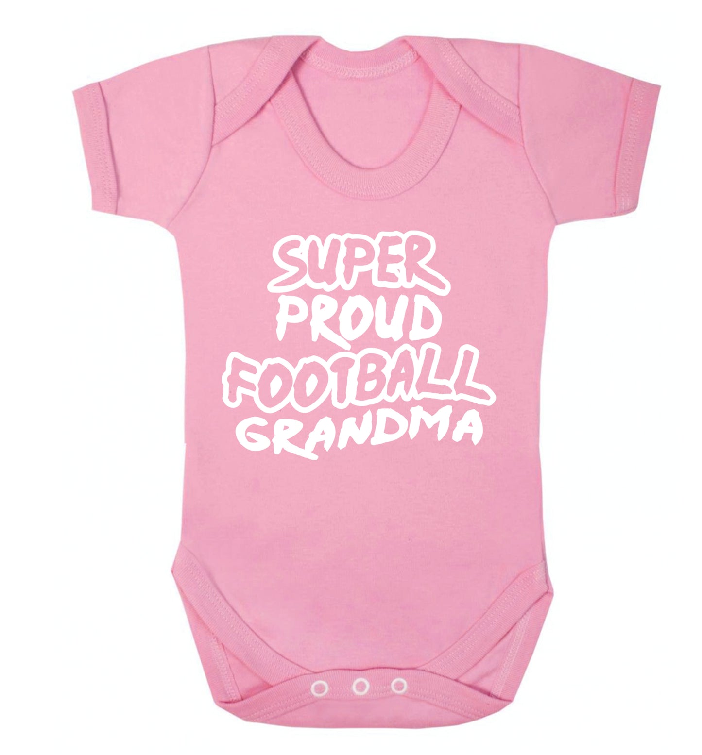Super proud football grandma Baby Vest pale pink 18-24 months