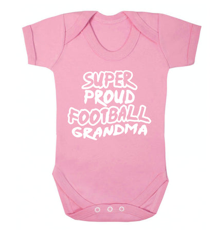 Super proud football grandma Baby Vest pale pink 18-24 months