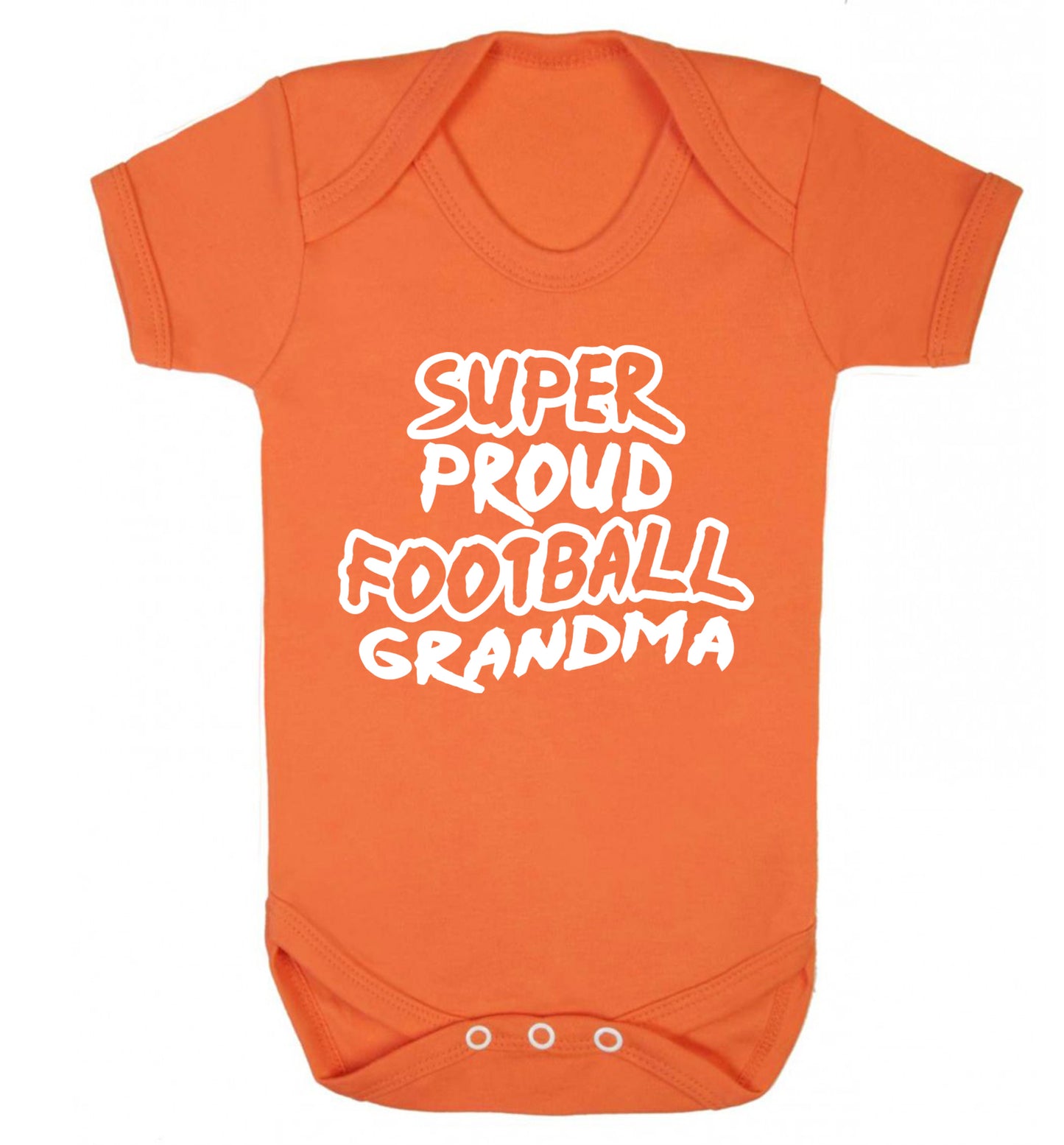 Super proud football grandma Baby Vest orange 18-24 months