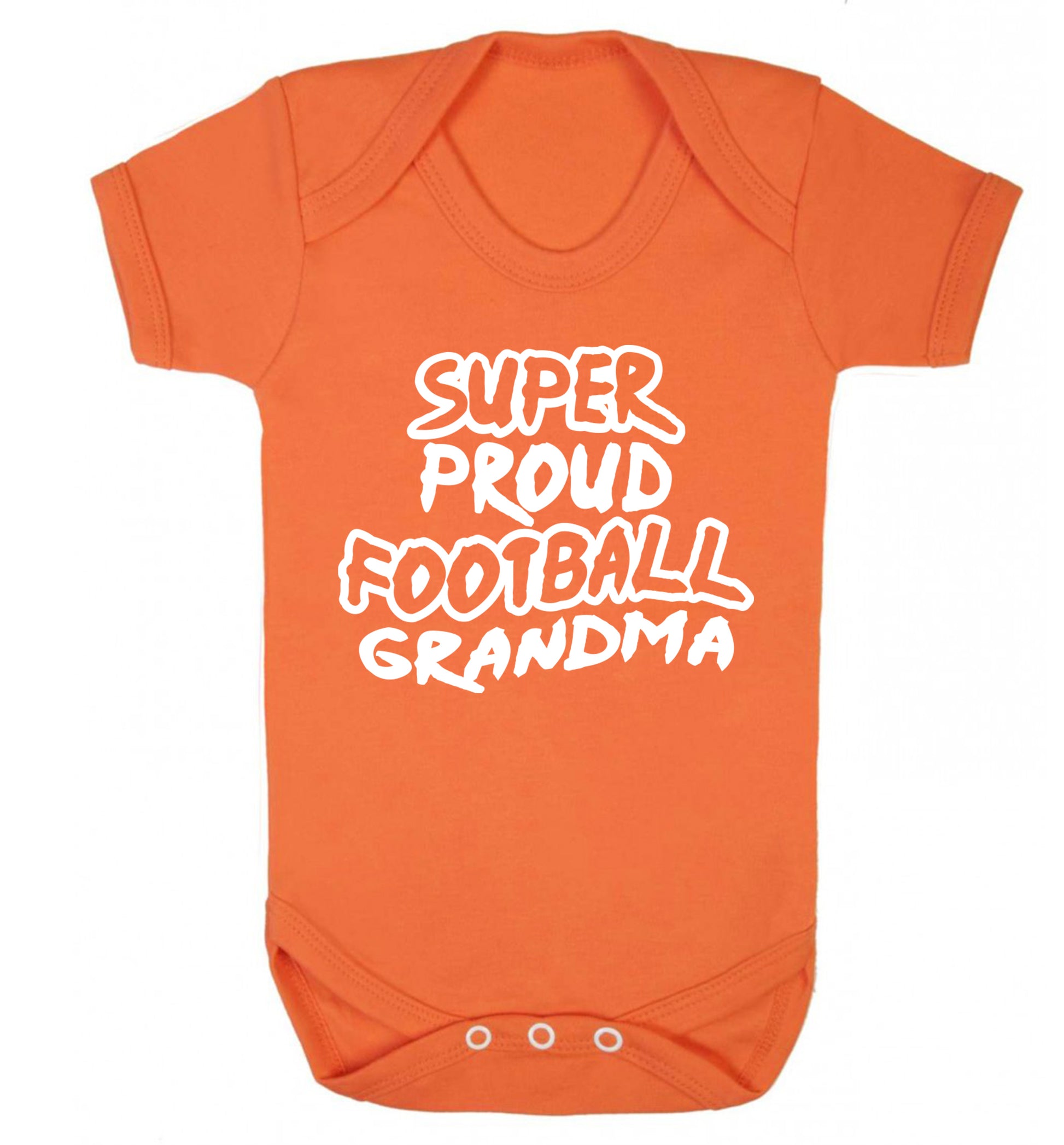 Super proud football grandma Baby Vest orange 18-24 months
