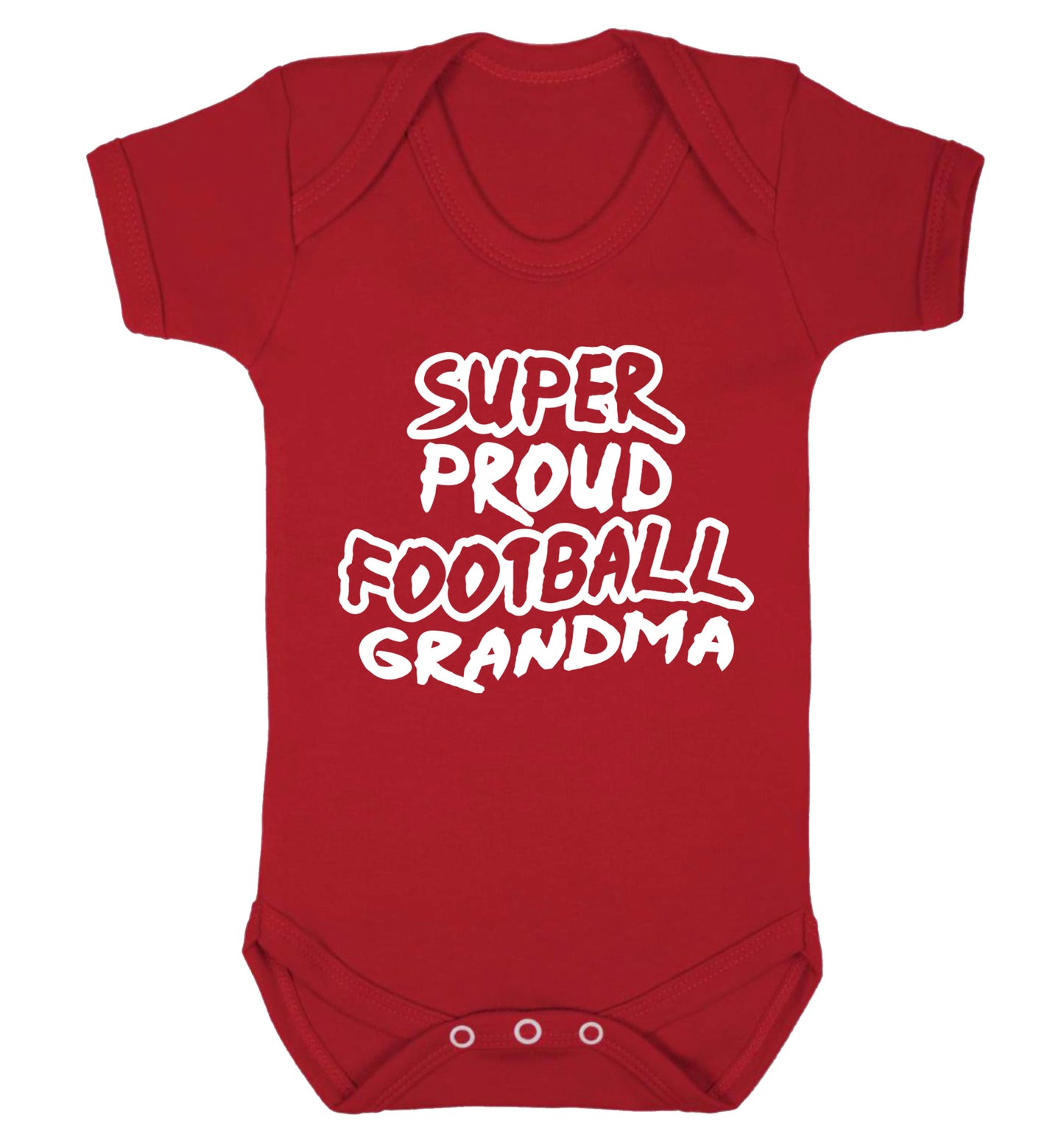 Super proud football grandma Baby Vest red 18-24 months