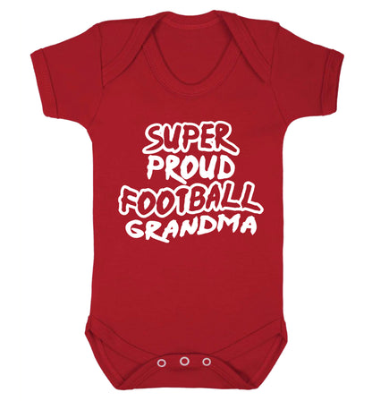 Super proud football grandma Baby Vest red 18-24 months
