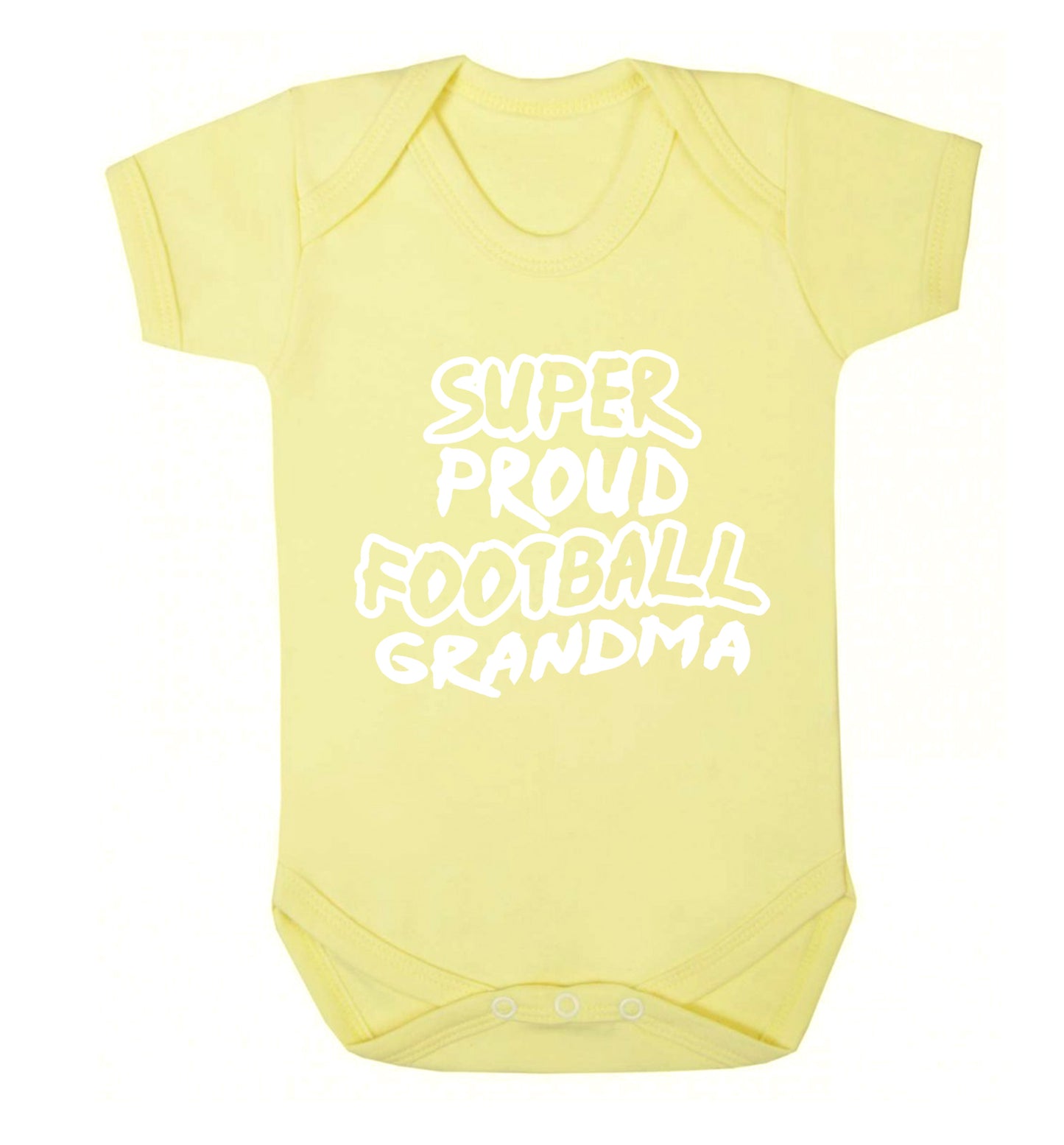 Super proud football grandma Baby Vest pale yellow 18-24 months