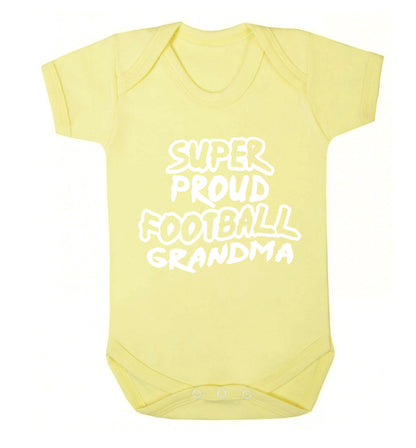 Super proud football grandma Baby Vest pale yellow 18-24 months