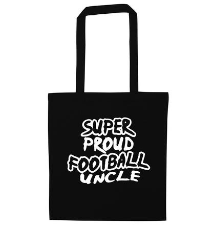 Super proud football uncle black tote bag