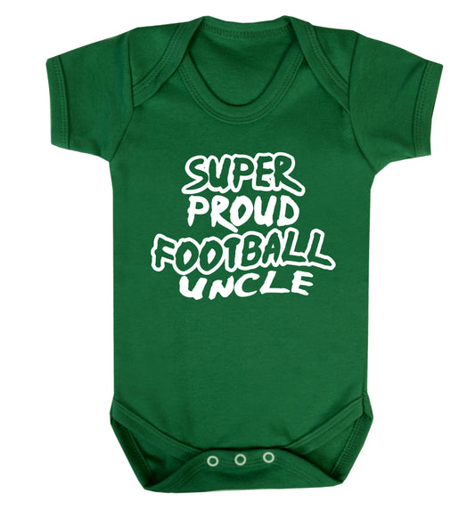 Super proud football uncle Baby Vest green 18-24 months
