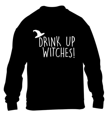 Drink up witches children's black sweater 12-14 Years