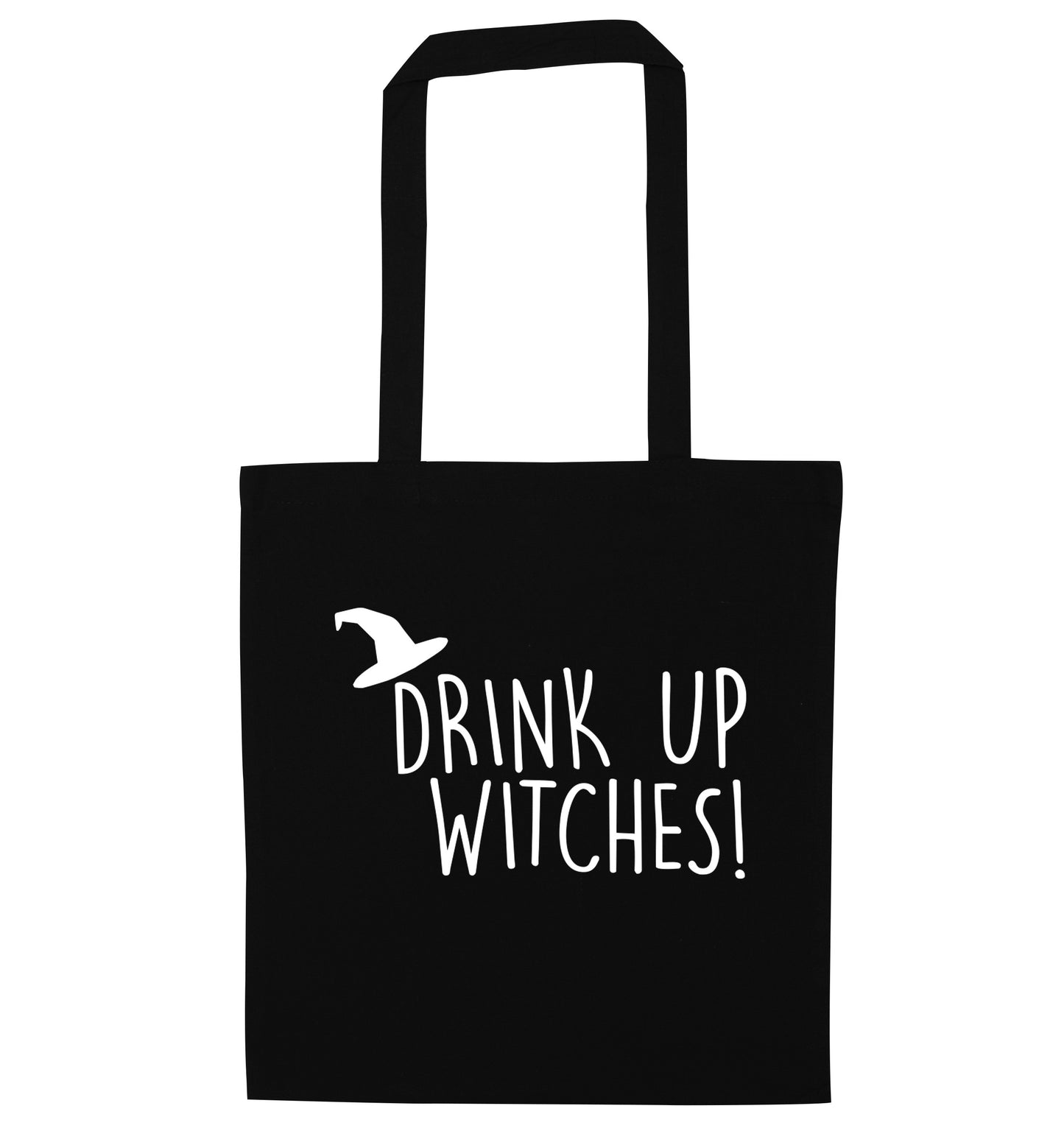 Drink up witches black tote bag