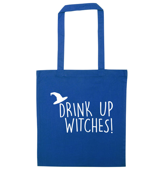 Drink up witches blue tote bag