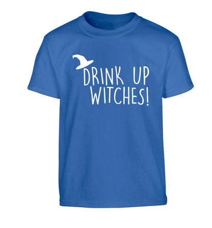 Drink up witches Children's blue Tshirt 12-14 Years