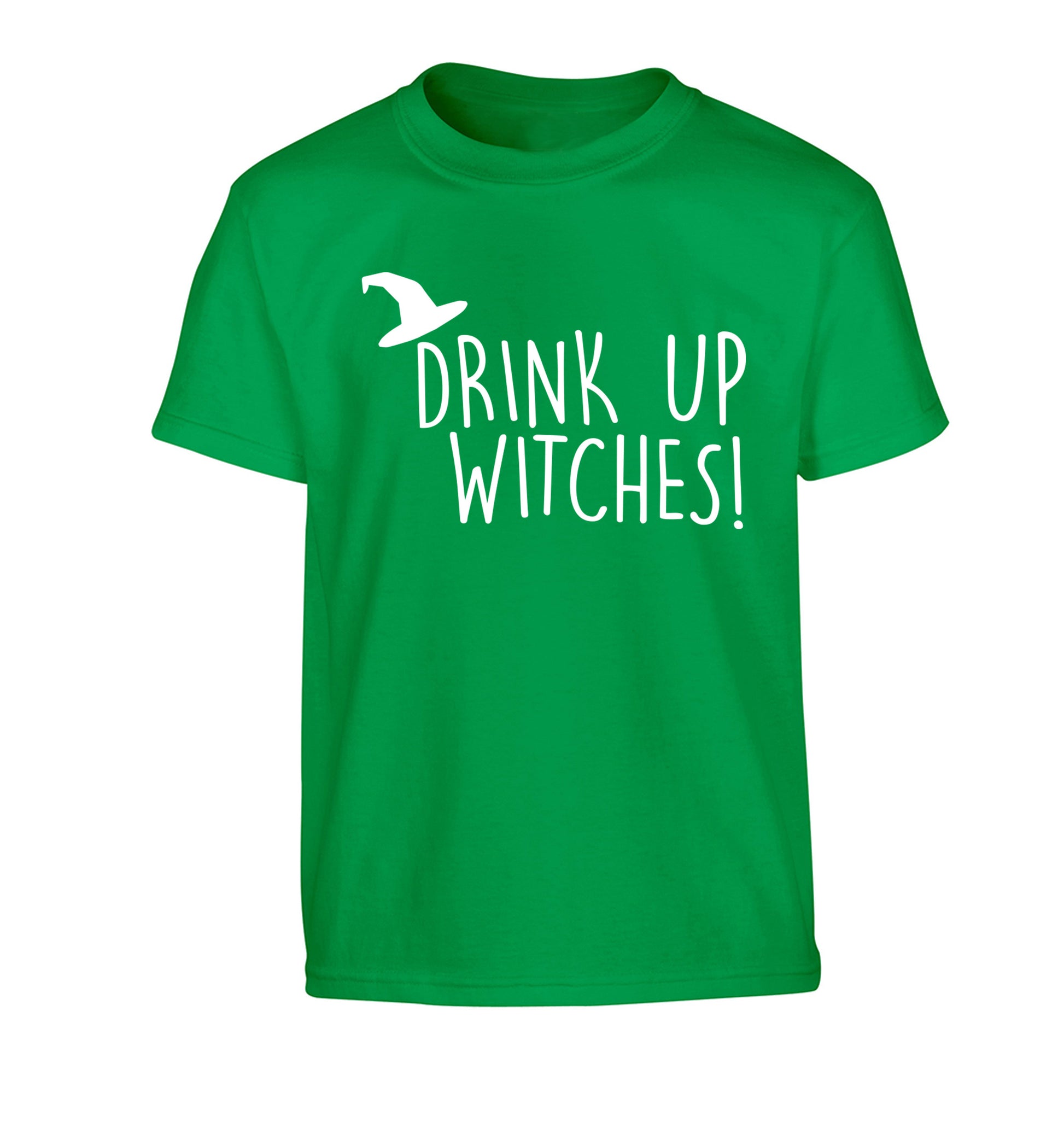 Drink up witches Children's green Tshirt 12-14 Years
