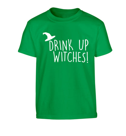 Drink up witches Children's green Tshirt 12-14 Years