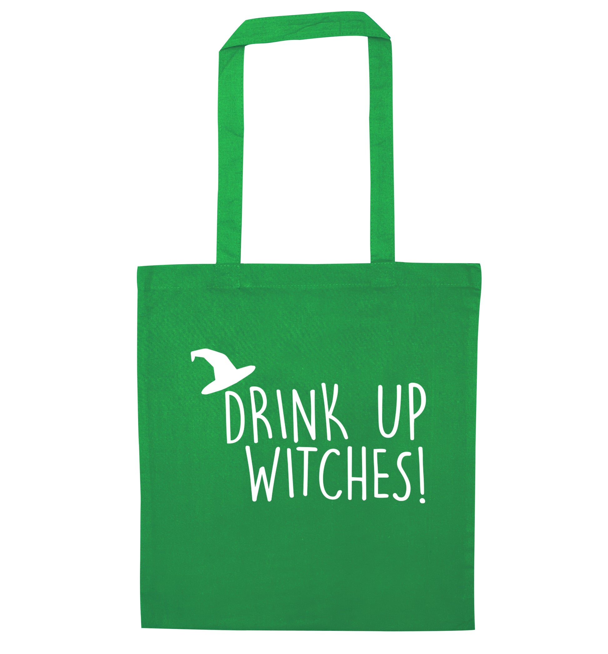Drink up witches green tote bag