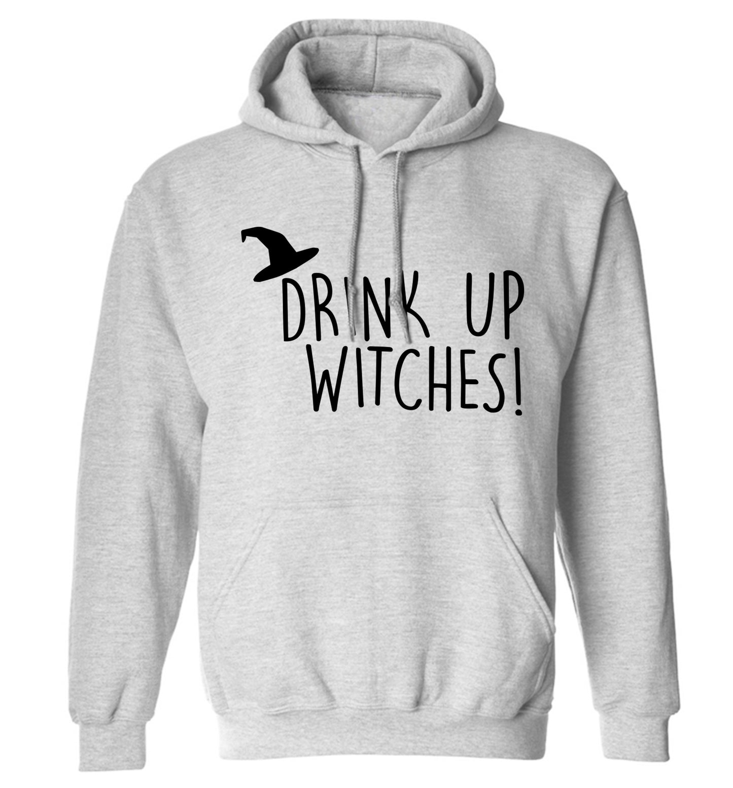 Drink up witches adults unisex grey hoodie 2XL