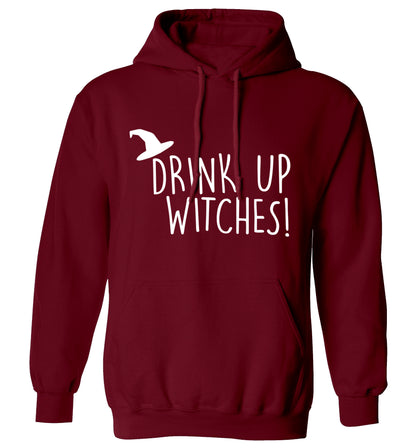 Drink up witches adults unisex maroon hoodie 2XL