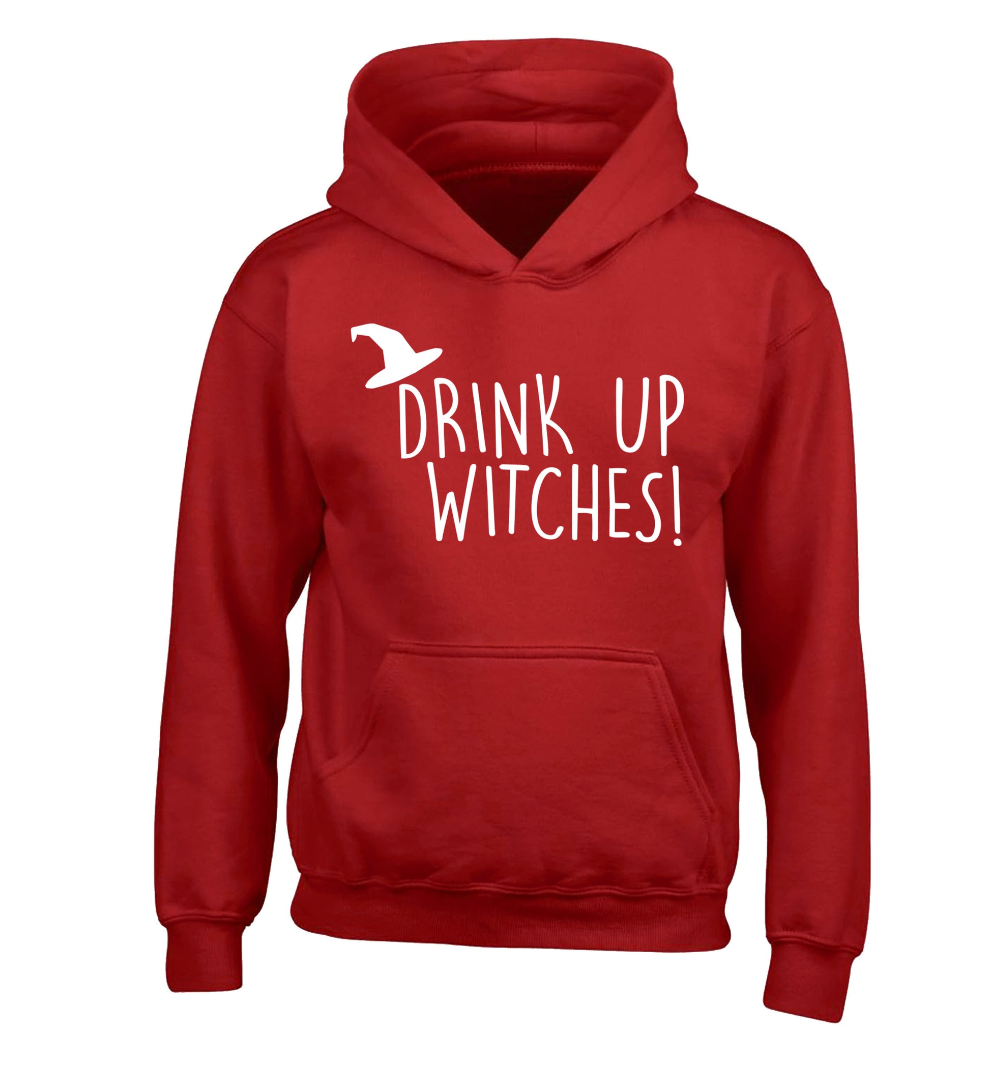 Drink up witches children's red hoodie 12-14 Years