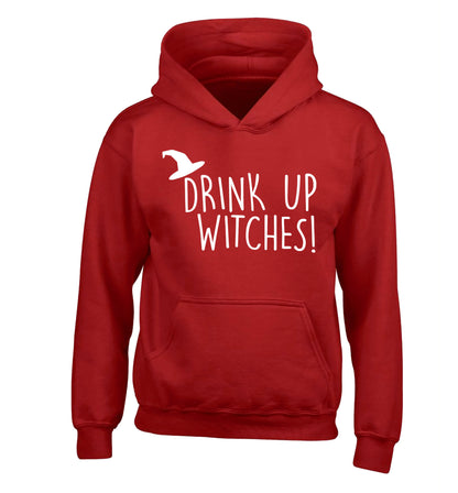 Drink up witches children's red hoodie 12-14 Years