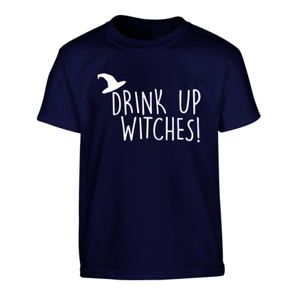 Drink up witches Children's navy Tshirt 12-14 Years
