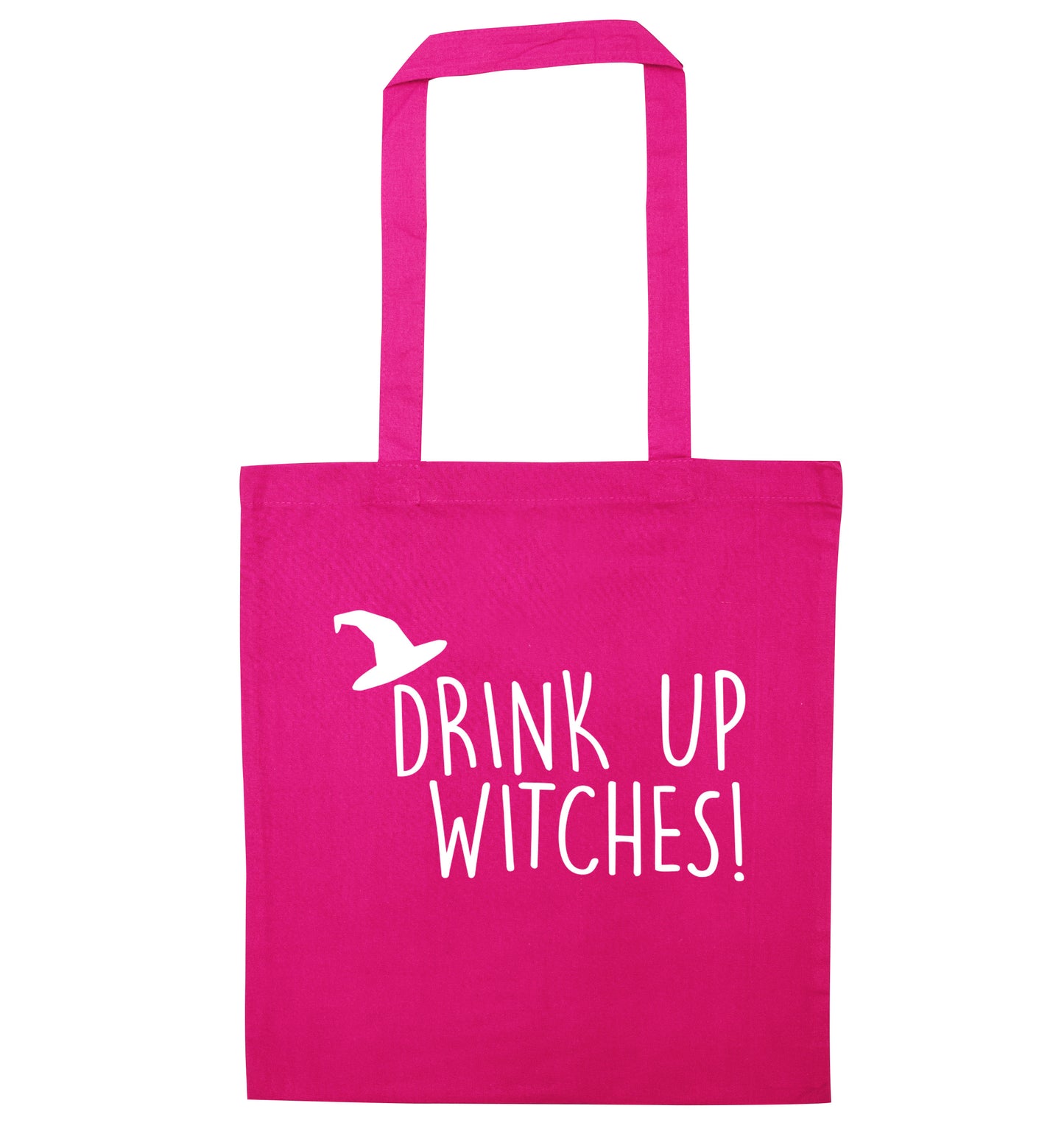 Drink up witches pink tote bag