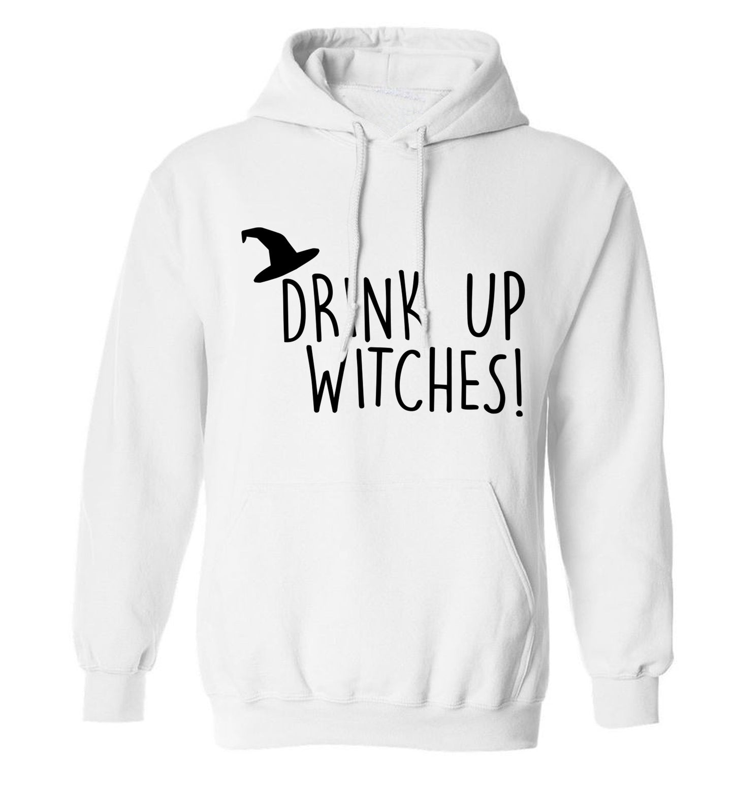 Drink up witches adults unisex white hoodie 2XL