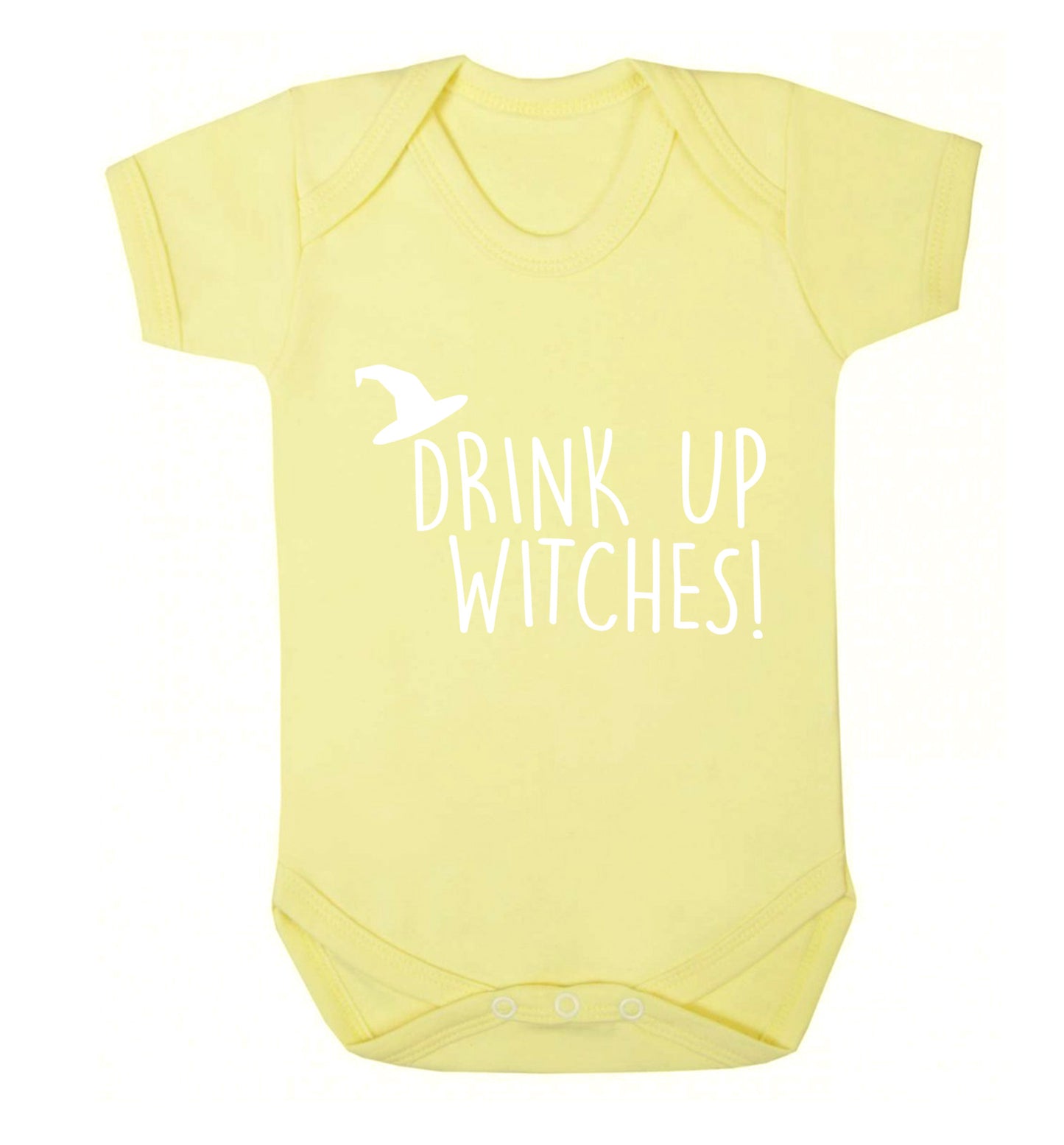 Drink up witches Baby Vest pale yellow 18-24 months