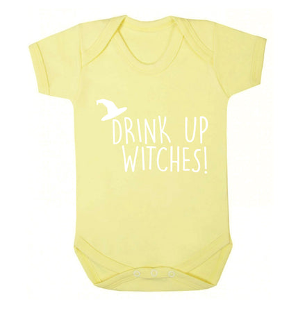 Drink up witches Baby Vest pale yellow 18-24 months