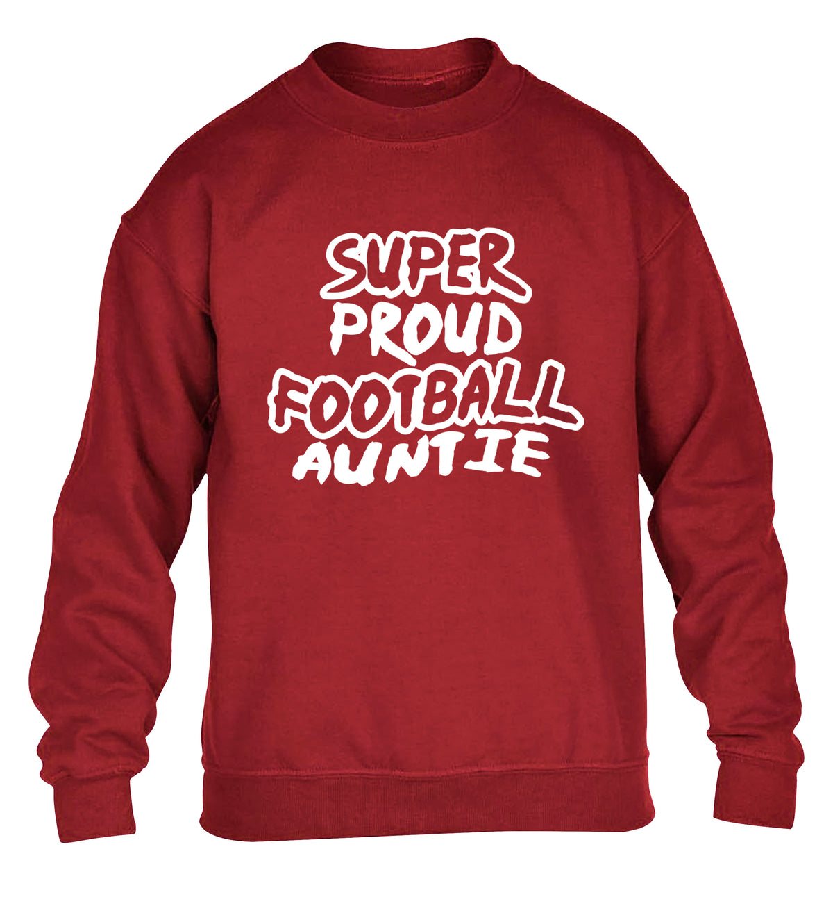 Super proud football auntie children's grey sweater 12-14 Years