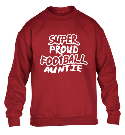 Super proud football auntie children's grey sweater 12-14 Years