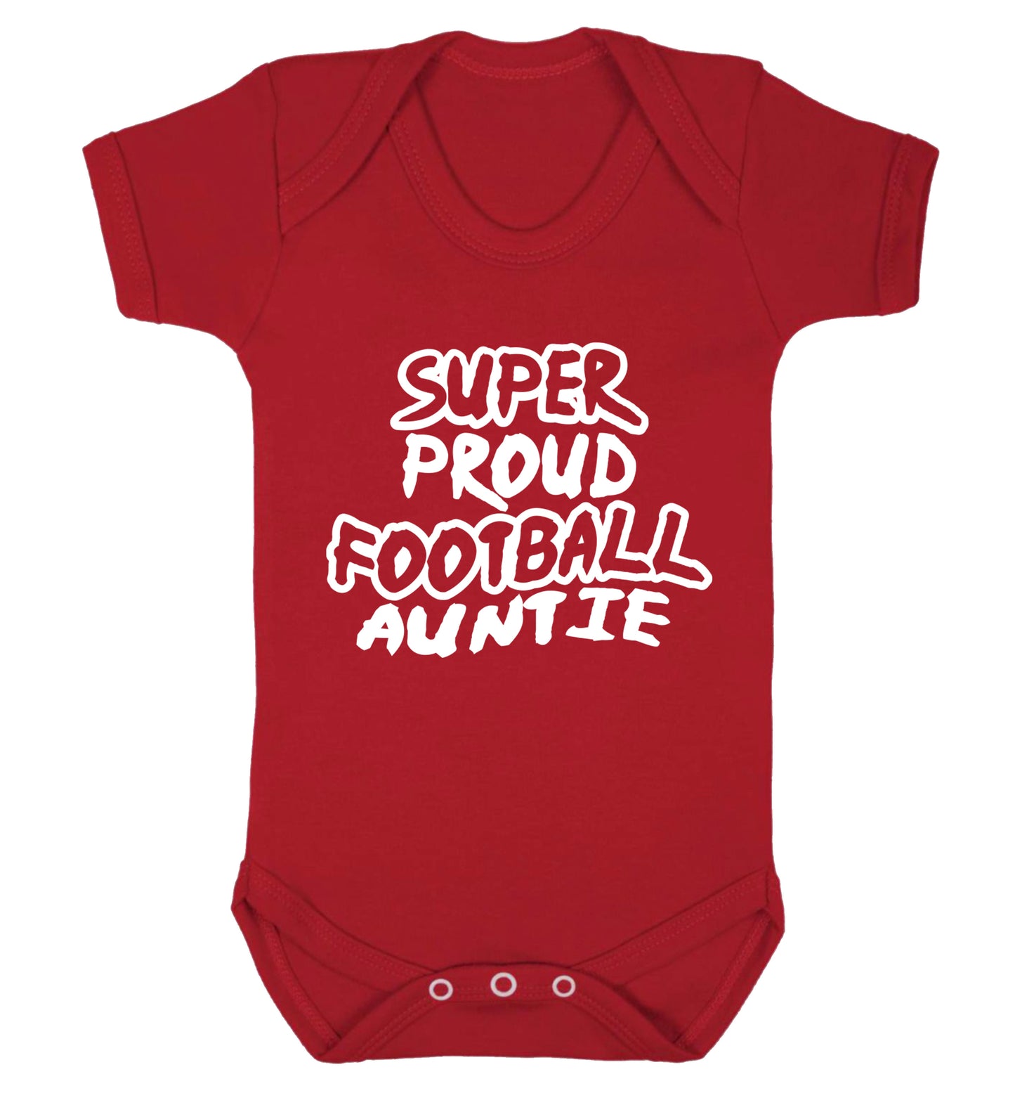 Super proud football auntie Baby Vest red 18-24 months