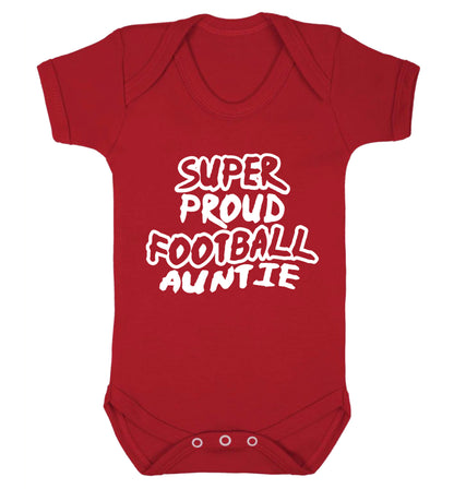 Super proud football auntie Baby Vest red 18-24 months