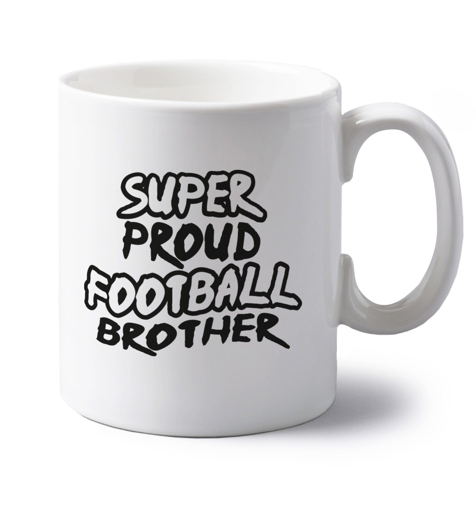 Super proud football brother left handed white ceramic mug 