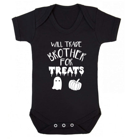 Will trade brother for sweets Baby Vest black 18-24 months
