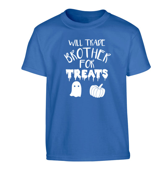 Will trade brother for sweets Children's blue Tshirt 12-14 Years