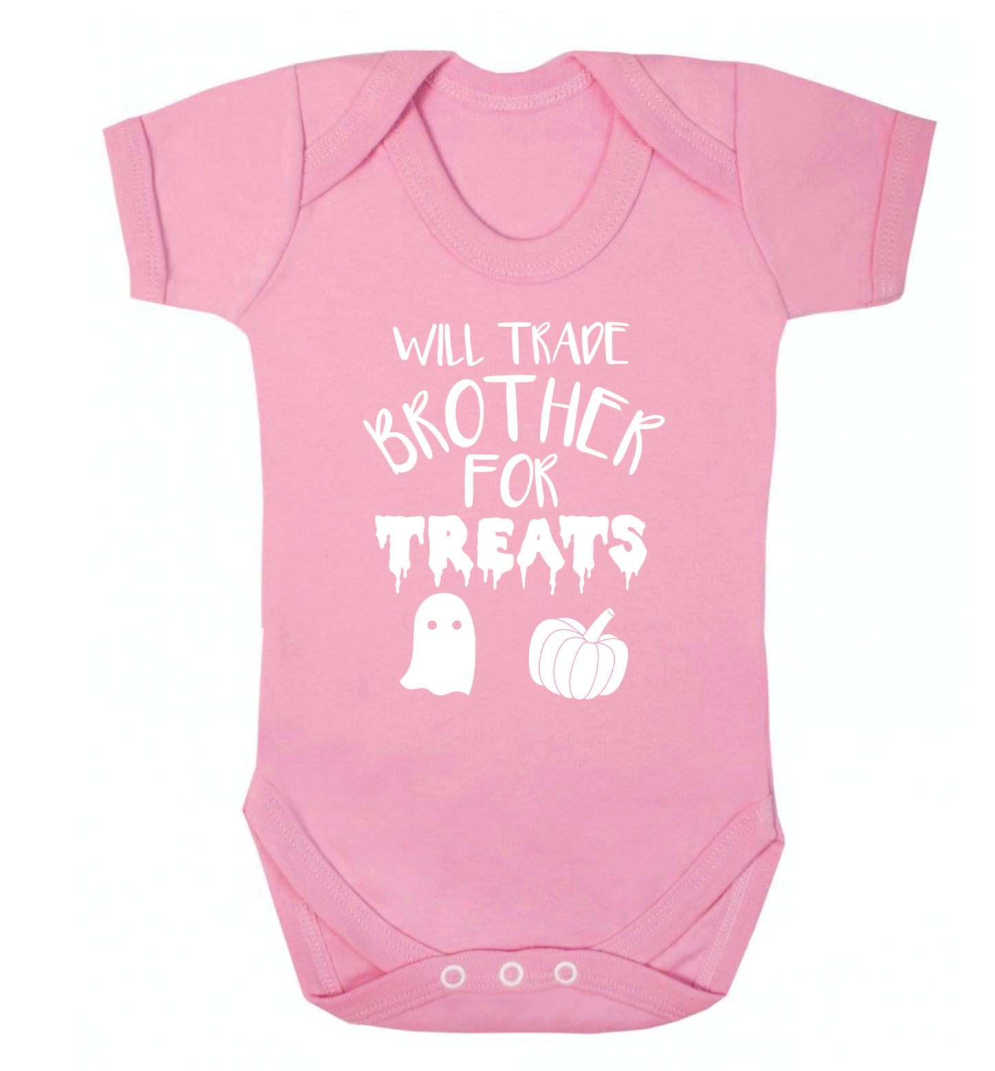 Will trade brother for sweets Baby Vest pale pink 18-24 months